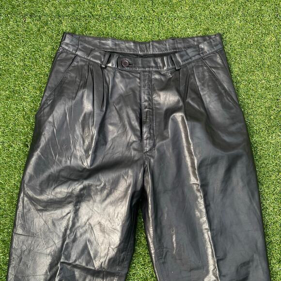 Georgetown Leather Design Men's Vintage Black Leather Pants - Picture 2 of 6